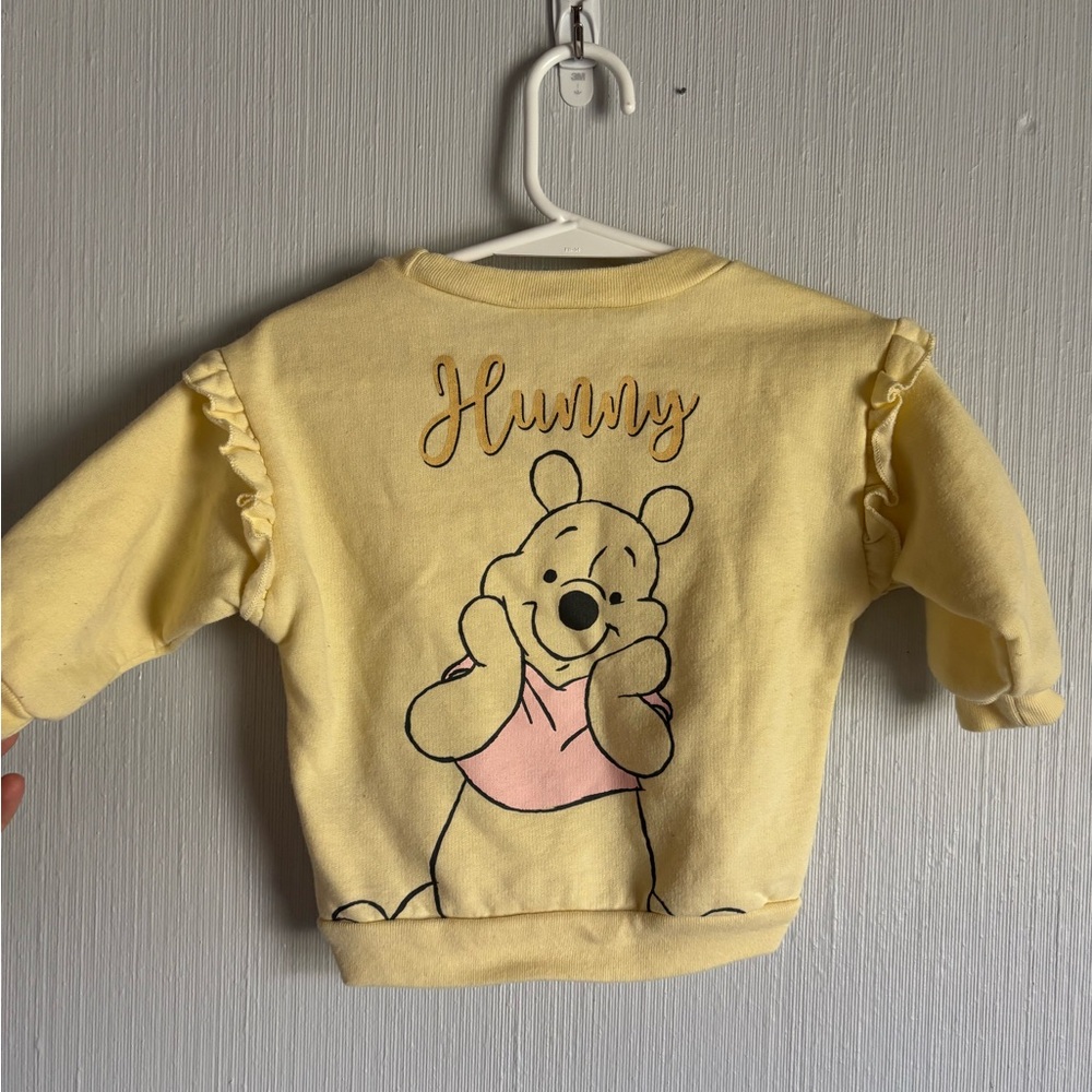 Disney Kids Light Yellow Winnie the Pooh Ruffle Sweatshirt - Picture 3 of 3